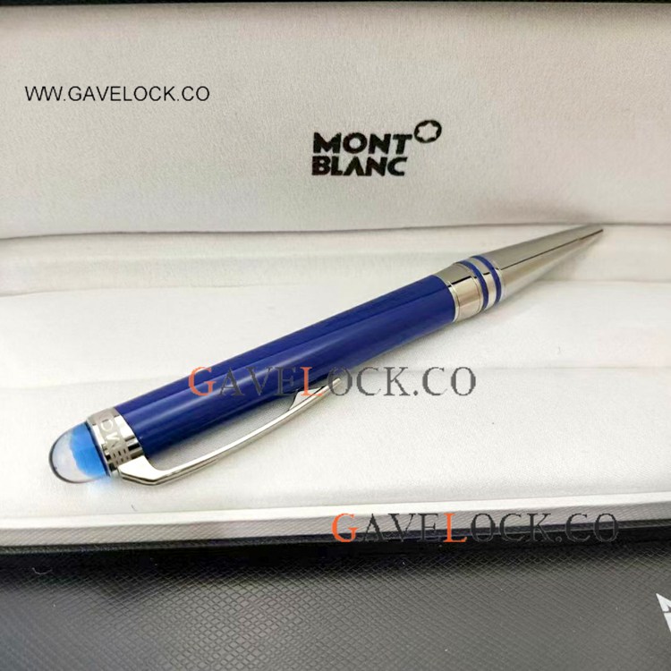 Montblanc Starwalker Blue Planet Doué Ballpoint Pen - Silver and Blue
